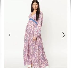 NWT unique vintage pink paisley print maxi dress